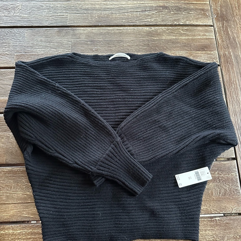 Anthropologie Black Off-the-Shoulder Sweater